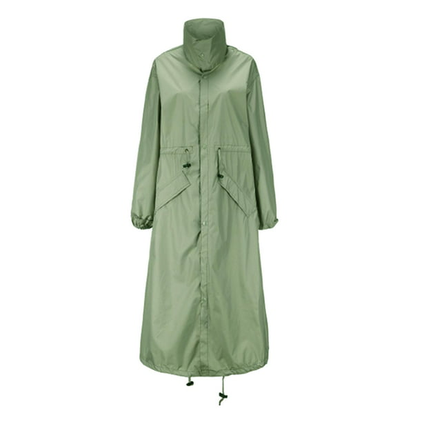 Chubasquero impermeable con capucha para mujer, impermeable de tela de PU,  impermeable, de viaje, de supervivencia, con bolsillo grande, efectivo