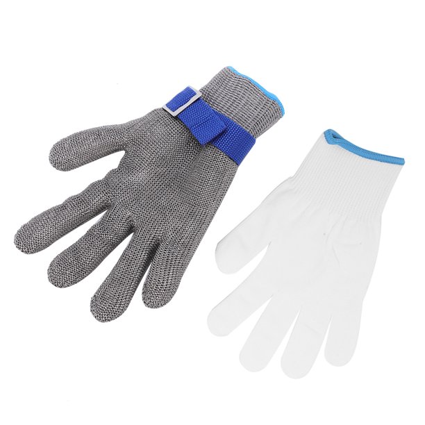 Guantes anticorte, 2 piezas, resistentes al corte, guantes de trabajo de  seguridad de acero inoxidable, guantes anticortes para trabajo de cocina al