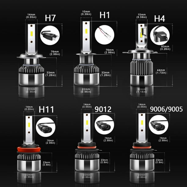 2 Pzs Luces LED TXVSO8 H4 Para Vehículos H7 Faros Delanteros Bombillas  6000K Turbo Ventiladores CSP Chips H1 H8 H9 H11 9005/HB3 9006/HB4 9012  Lámparas Antiniebla Para Coche