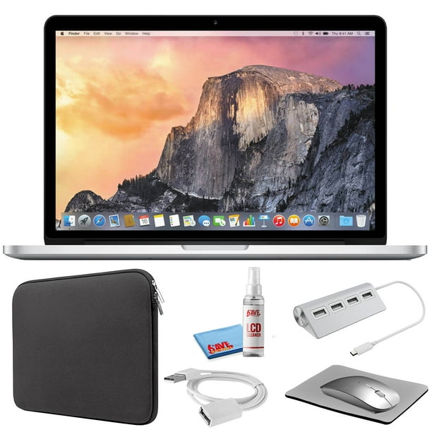 Apple MacBook Pro de 15 pulgadas (i7 de 2,2 GHz, SSD de 256 GB) (mediados de 2015, MJLQ2LL/A) - Paquete con funda negra con cierre + kit bÃ¡sico para portÃ¡til +
