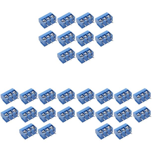 Terminal Borna Clema 3 Pines AZUL 5mm 300v 16A Enlazable 3p