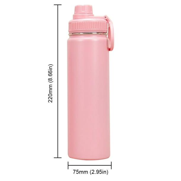Botella de agua de acero inoxidable rosa con tapa resistente a fugas, taza  aislada al vacío para niña, 14.5 onzas (CUP mld B) – Yaxa Colombia