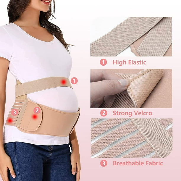 Faja de cinturón de maternidad, cinturón de maternidad 2 en 1 para todo el  embarazo y recuperación posparto, espalda transpirable y soporte pélvico  Cuna prenatal Zhivalor 220352-1