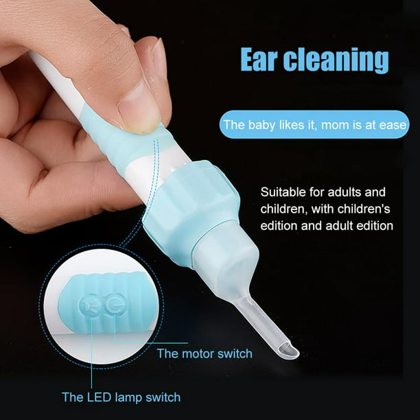 Eliminación al vacío de cera para oídos, succión fuerte, 5 niveles,  limpiador eléctrico de oídos de
