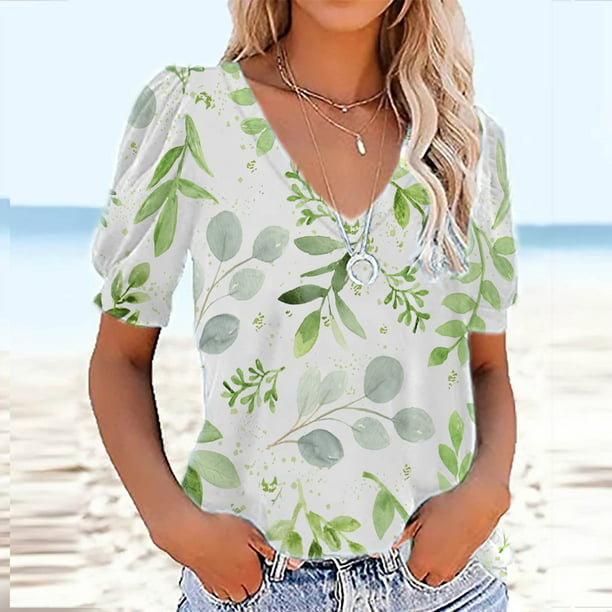 Comprar Blusas elegantes de verano para mujer, tops informales para mujer,  camisa para mujer, blusa de gasa, blusas para mujer, top de manga larga  verde para mujer