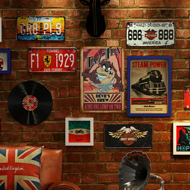 Placa de dibujos animados Carteles de chapa de metal vintage Placas  decorativas Carteles de arte de pared de pub Tmvgtek Para estrenar