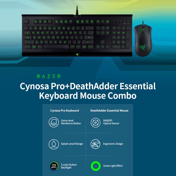 Teclado Razer + Mouse Gaming Razer Cynosa Pro Bundle, Retro-iluminacion,  Synapse