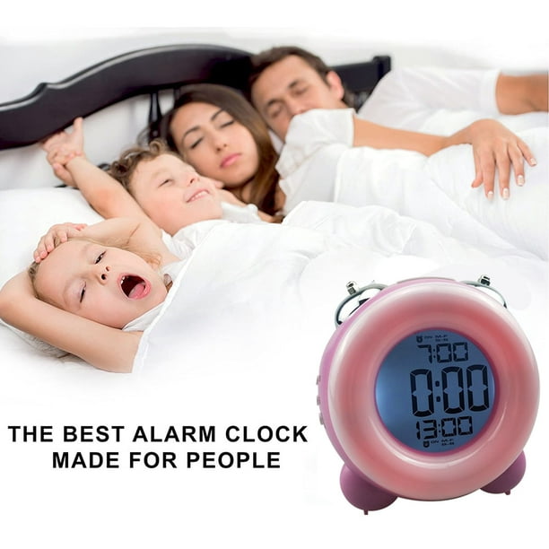 Reloj Digital Simple, alarma fuerte, funciona con pilas, fácil de  configurar, campana doble electrónica, despertador, reloj LCD portátil para  niños Zhivalor 223357-3