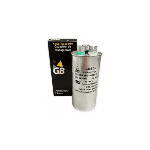 Capacitor Para Minisplit De Trabajo, 30 + 5 Mfd, 370440vac GB CDR30D