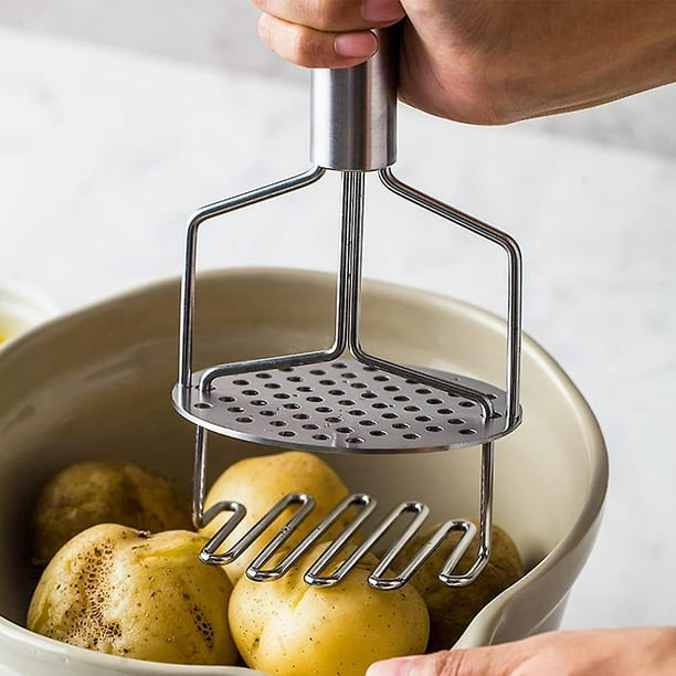 Trituradora de patatas con cabezal de doble prensa de acero inoxidable,  perfecto para hacer puré de patatas, pan de plátano, puré de calabaza y