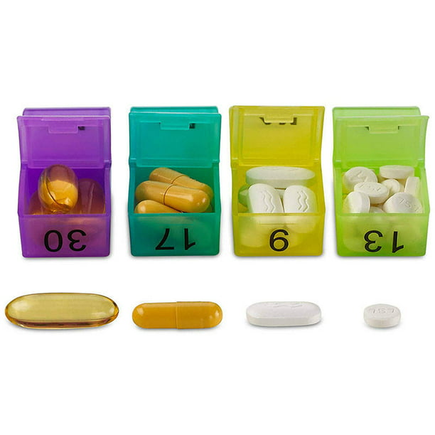 Pastillero mensual AM/PM de 31 días, organizador de píldoras mensual de 31  días con cápsulas grandes extraíbles para medicamentos, caja de píldoras