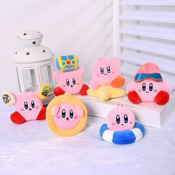 Muñeco de peluche Kirby de estrella de dibujos animados Kawaii de Anime,  colgante de juguete, llavero colgante de bolsa de corazón rosa para niña,  adornos para niña, regalos de vacaciones para niños10CM2CN