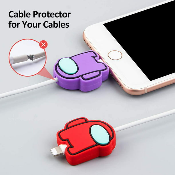 4 piezas protector de cable iPhone con dibujos animados de palta