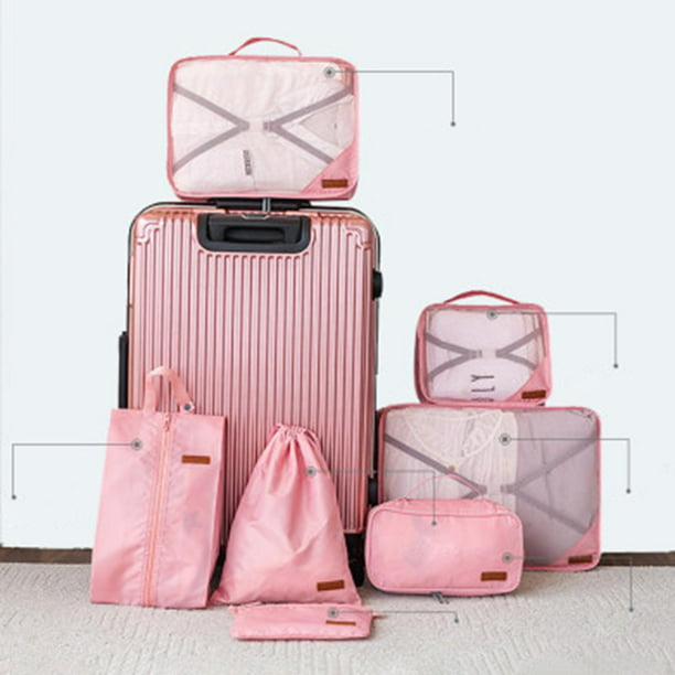 Bolsa De Organizador De De Viaje De Cubos De Embaje De Ropa Impermeable De  6 Piezas, 6 Colores A Elegir Rosa 1 Soledad Organizador de equipaje de  viaje