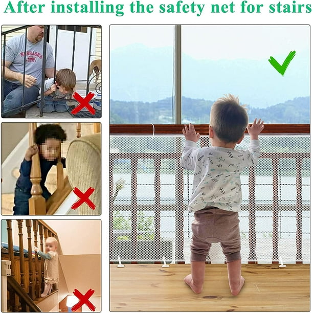 Red de seguridad para niños, Red de seguridad para bebés para balcón y  escaleras, 300Lx90H CM