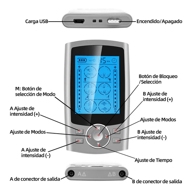 Electro Estimulador Masajeador Muscular Tens Ems Portátil 4p Dara Baby  D0105