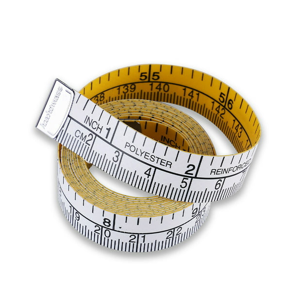 JIANLE Cinta métrica de 2 caras | Adecuado para medir el cuerpo | Cinta de  coser | Pulgadas y Cms | 118.1 in | 120 pulgadas | (blanco, amarillo)
