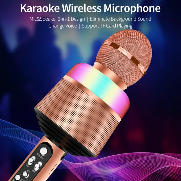 BONAOK Micrófono de karaoke inalámbrico con Bluetooth, 3 en 1