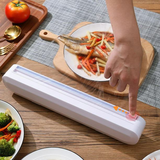Dispensador de papel de aluminio Dispensador de papel de plástico para  alimentos de papel de alumini perfecl organizador de estante de  almacenamiento de cocina