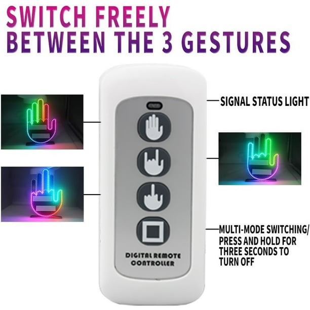 Comprar Luz LED con gestos con control remoto para coche, luz para