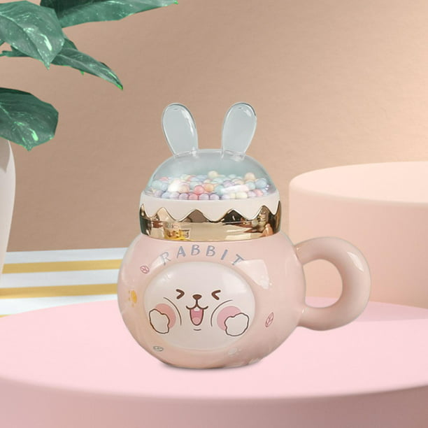 Tetera de cerámica, juego de taza de café y tetera de conejo rosa, juego de  tetera de conejo de cerámica, regalo para mujer, cumpleaños de esposa, día