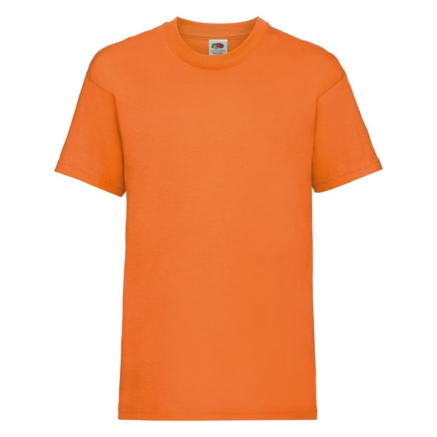 Fruit Of The Loom - Camiseta básica de manga corta para niño/niña unisex -  100% algodon de primera (Naranja) Fruit of the Loom UTBC329_orange