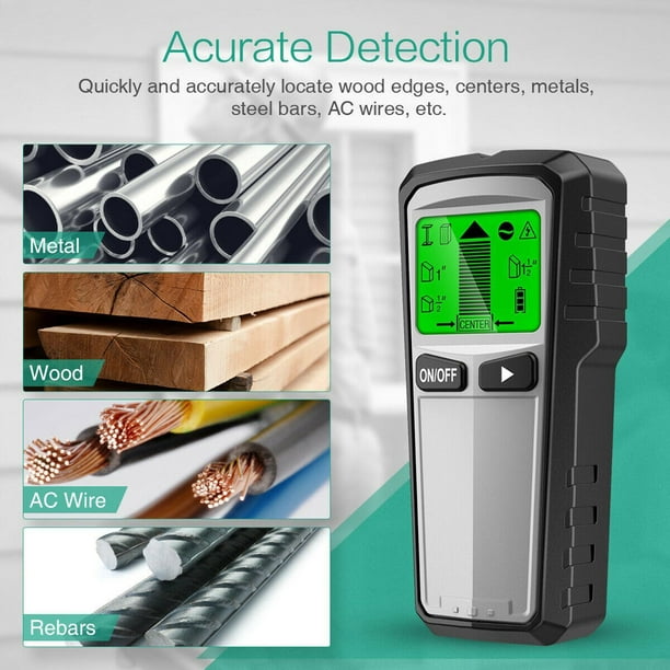 Detector de escáner de pared - Detector de pared mejorado 6 en 1, sensor  electrónico de madera, buscador de vigas para paneles de yeso, tubería de