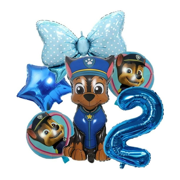 Decoración de cumpleaños de la patrulla canina para niños, globo Digital de  32 pulgadas, suministros de fiesta de dibujos animados, Chase Skye, 6  piezas