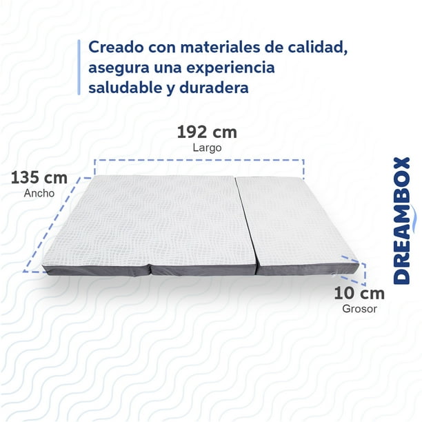 Colchón / Colchoneta Plegable Visitas Con Maleta Matrimonial Memory Foam  COLCHÓN PLEGABLE TRIPLE ADULTO