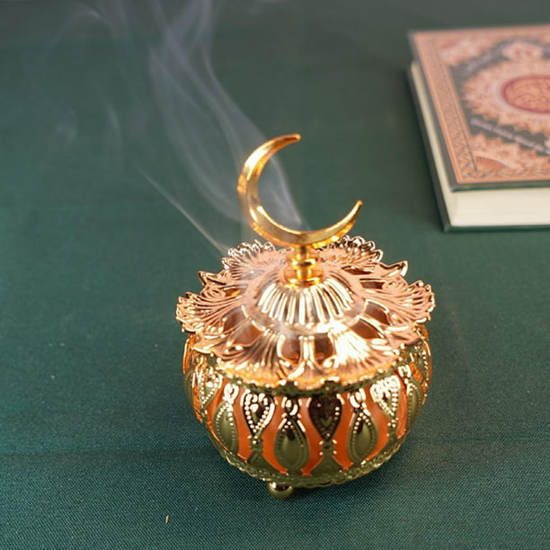 2 piezas de quemador de incienso árabe, quemador de incienso vintage de  metal, lámpara de incienso aroma, soporte de velas de arte de hierro,  soporte