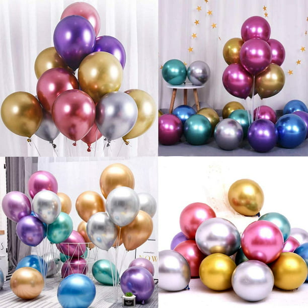 Globos metalizados Cumpleaños, 50 piezas Globos de helio brillantes, Globos  de látex Globos de fiesta Globos metálicos para decoraciones de