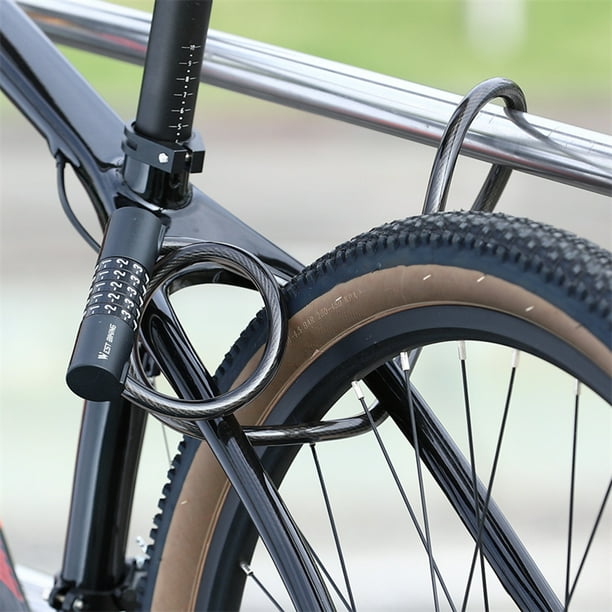 Candados para bicicletas Bloqueo de bicicletas 90cm/120cm/150cm Cable de  bloqueo de bicicletas de alta seguridad de 5 Dígitos Bloqueo combinado  contra robo de cable en bobina para bicicletas de motor