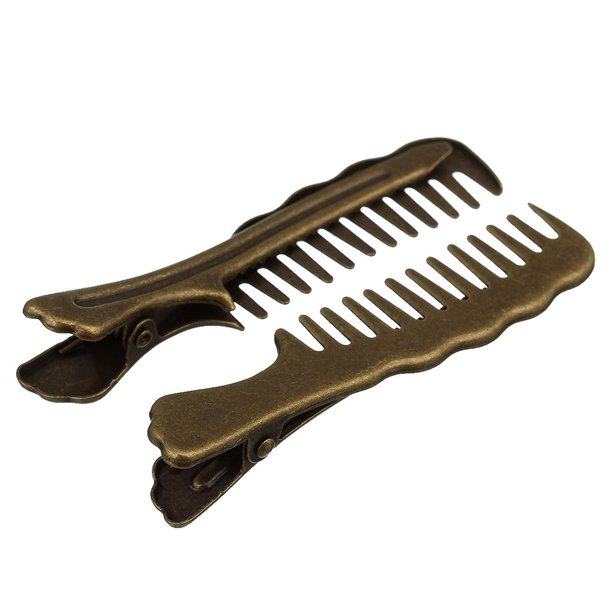 50 pinzas planas de metal plateado para el cabello, pinzas de rizo de una  sola punta, pinzas para el cabello con dientes para peinar el cabello