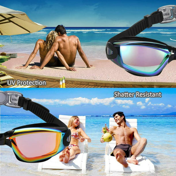 Gafas de natación, paquete de 2 gafas de natación antivaho sin fugas para  adultos, mujeres, hombres y jóvenes