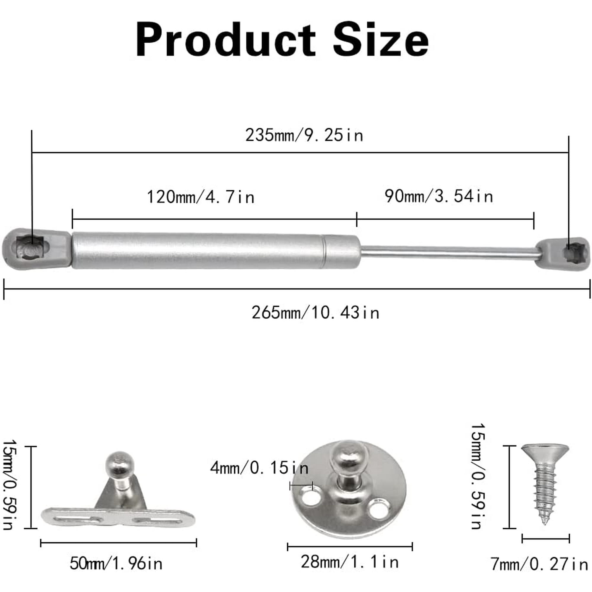 Juego de 2 elevadores de gas, 60 N/6 kg Amortiguadores de gas con resorte  para elevador de muebles, bisagras de cierre suave, armario elevador  hidráulico para gabinetes de cocina(2, 60N) ShuxiuWang 8390614710917