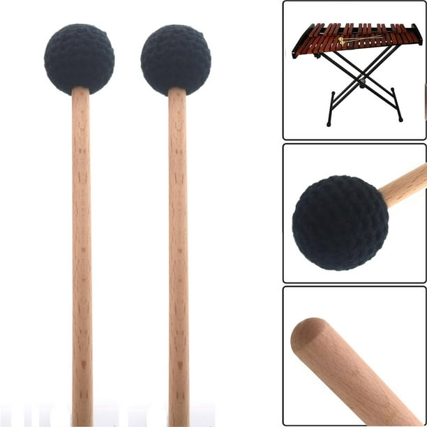 4 pares de baquetas para tambor de lengua, accesorios para tambor, palillos  de xilófono, mazos musicales, mazos de tambor, mazos de xilófono, carillón