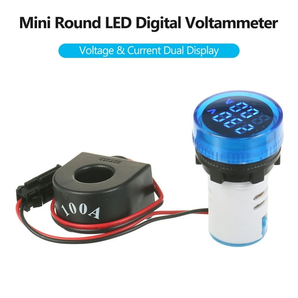 Voltímetro amperímetro digital LED, mini multímetro digital de CA,  amplificador LED, pantalla digital doble, medidor de voltios, tipo dividido  con