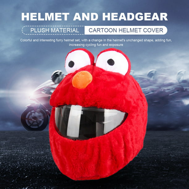 Funda Para Casco De Moto Funda de felpa para casco con orejas flexibles  grandes y locas para montar (rana azul) Tmvgtek Accesorios para autos y  motos