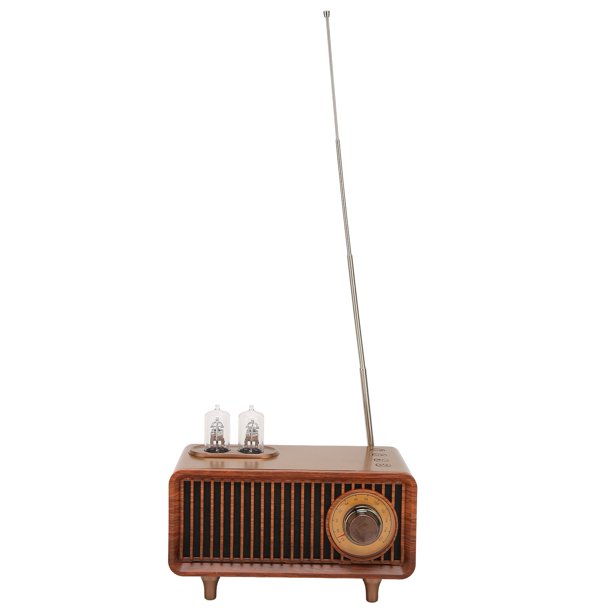 Radio vintage, altavoz Bluetooth retro con tubo de vacío, luces