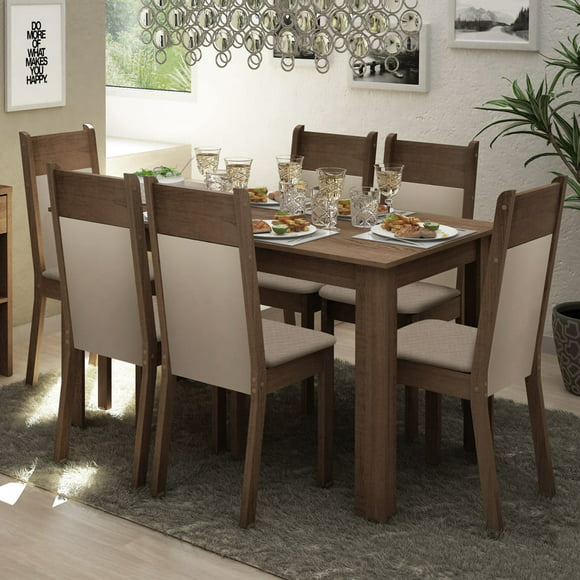 conjunto comedor madesa jaíne mesa con 6 sillas madesa xb044905zxt