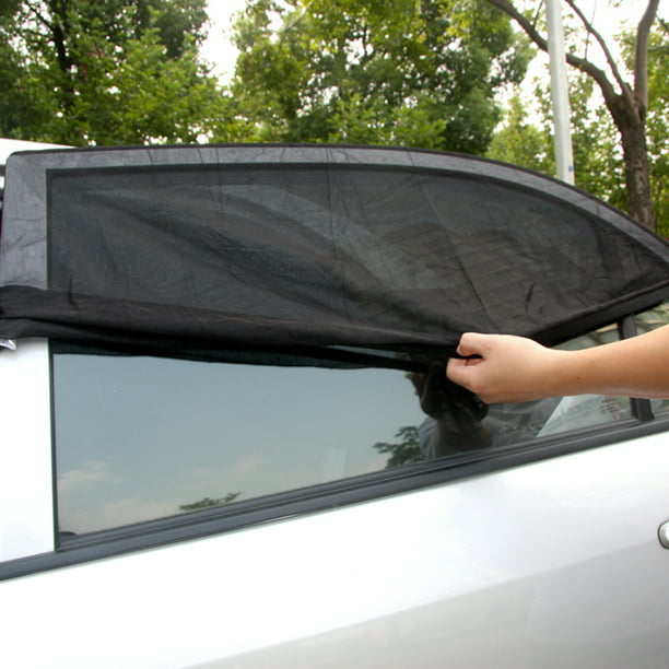 2 parasoles de ventana de coche de 34 x 20 pulgadas para parasol de bebé,  persianas laterales elásticas y transpirables para automóvil, sombra para