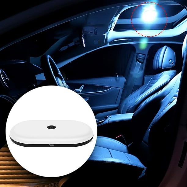 2 luces LED para interiores de automóvil, 7 colores de iluminación  ambiental para interior del automóvil, luz de lectura interior recargable  por USB, luces LED portátiles para automóvil : Automotriz 