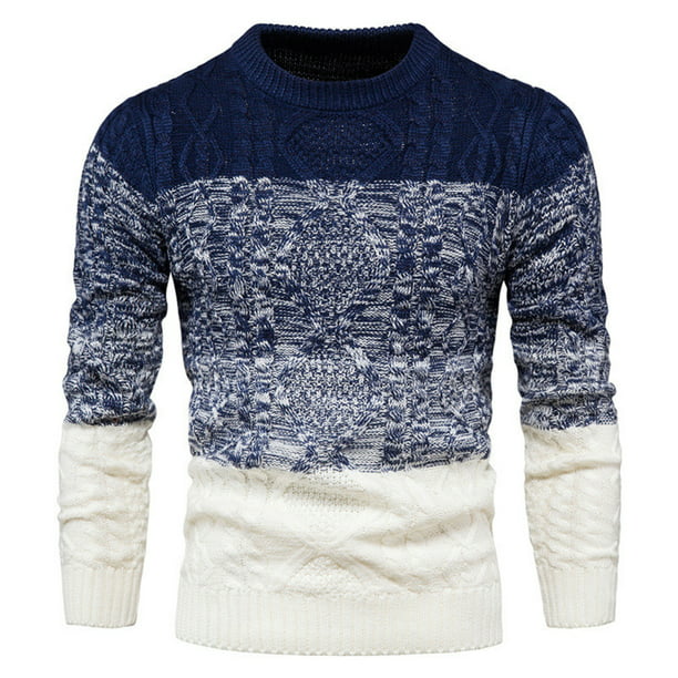 Suéter de otoño e invierno a la moda para hombre, suéter suelto de gran  tamaño de colores mezclados Pompotops oipoqjl12765