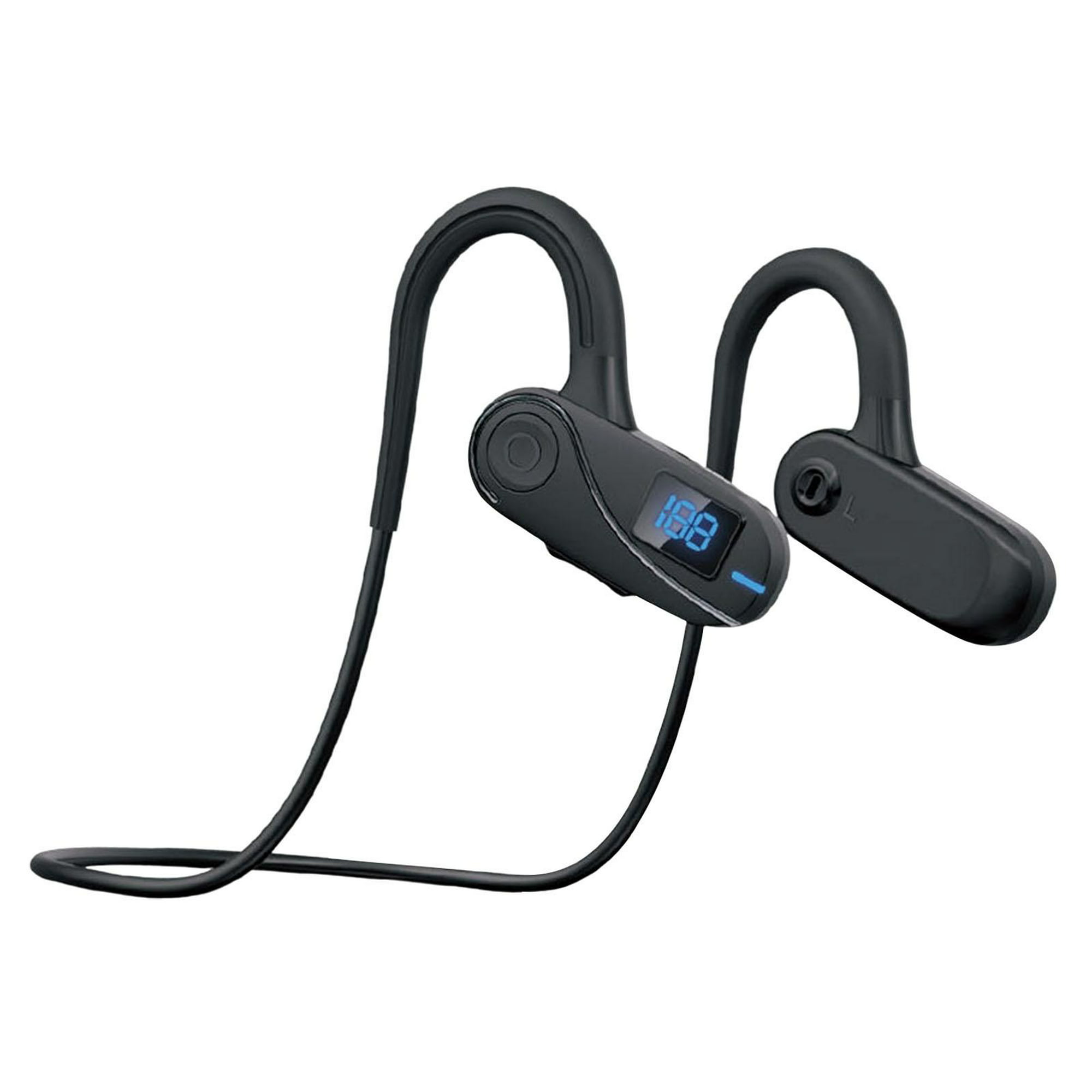 Auriculares inalámbricos Bluetooth con estuche de carga inalámbrica IPX4  impermeable estéreo intrauditivos para deporte, color negro