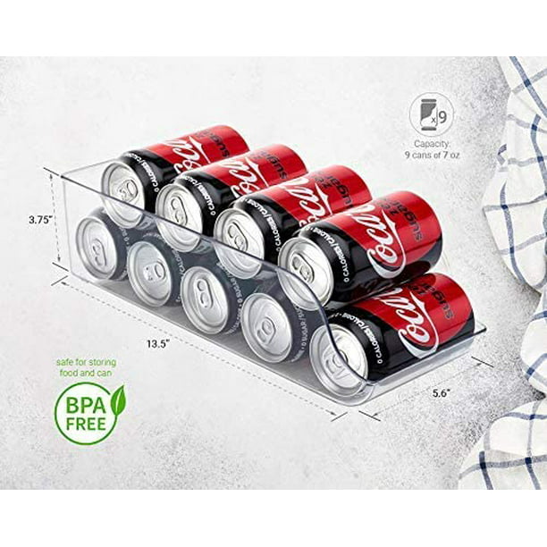 WINARA Paquete de 2 organizadores de latas de soda para refrigerador  soporte para latas de soda dispensador de recipientes de bebidas para  cocina – Yaxa Costa Rica