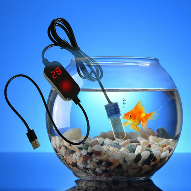 Calentador de acuario para pantalla LED de 1 galón Calentador de pecera  pequeña para ranas con cuernos 11W jinwen Varilla del calentador del tanque  del acuario