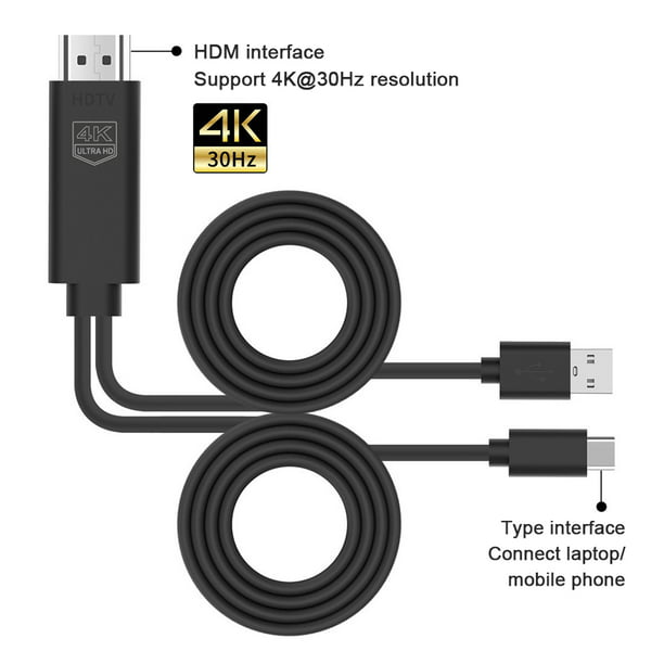 Cable convertidor USB tipo C a HDMI, adaptador de vídeo 4K UC-505