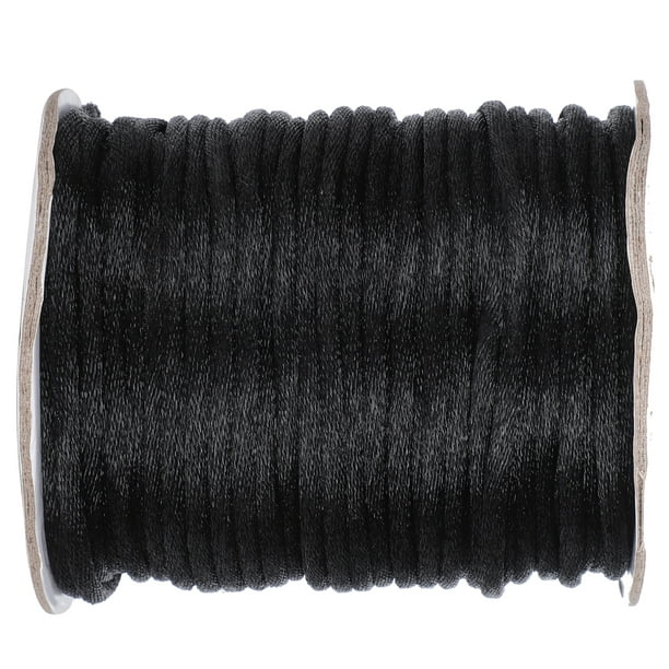 Cordón de nailon de 0.031 in, hilo de nudo chino macramé pulsera de cola de  rata trenzada (negro)