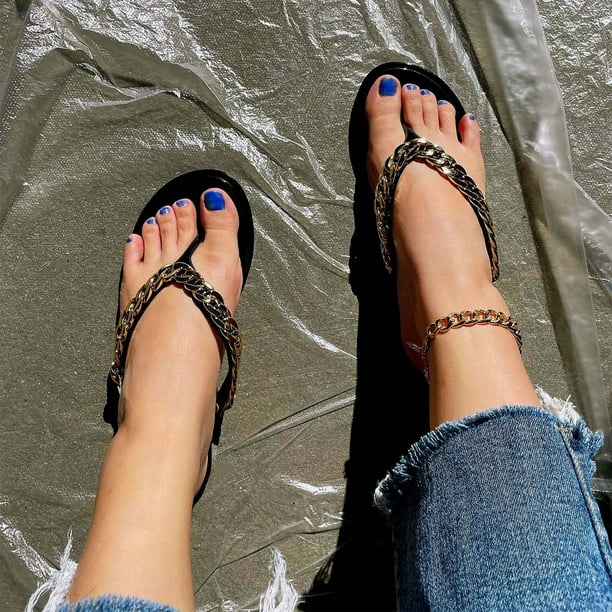 Sandalias de verano para mujer, sandalias planas sin cordones