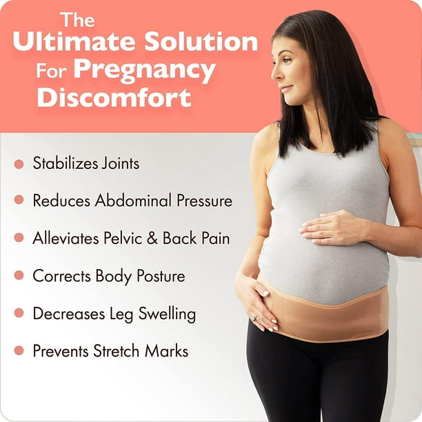 Cinturón de sujeción para embarazadas; alivio pélvico y de espalda; faja  abdominal para embarazadas; banda de sujeción prenatal Large Beige
